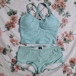 Bikini Village Light Blue Tankini Swimsuit